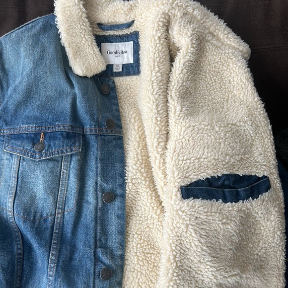 XL Goodfellow Sherpa Lined Jean Jacket - Picture 4 of 6